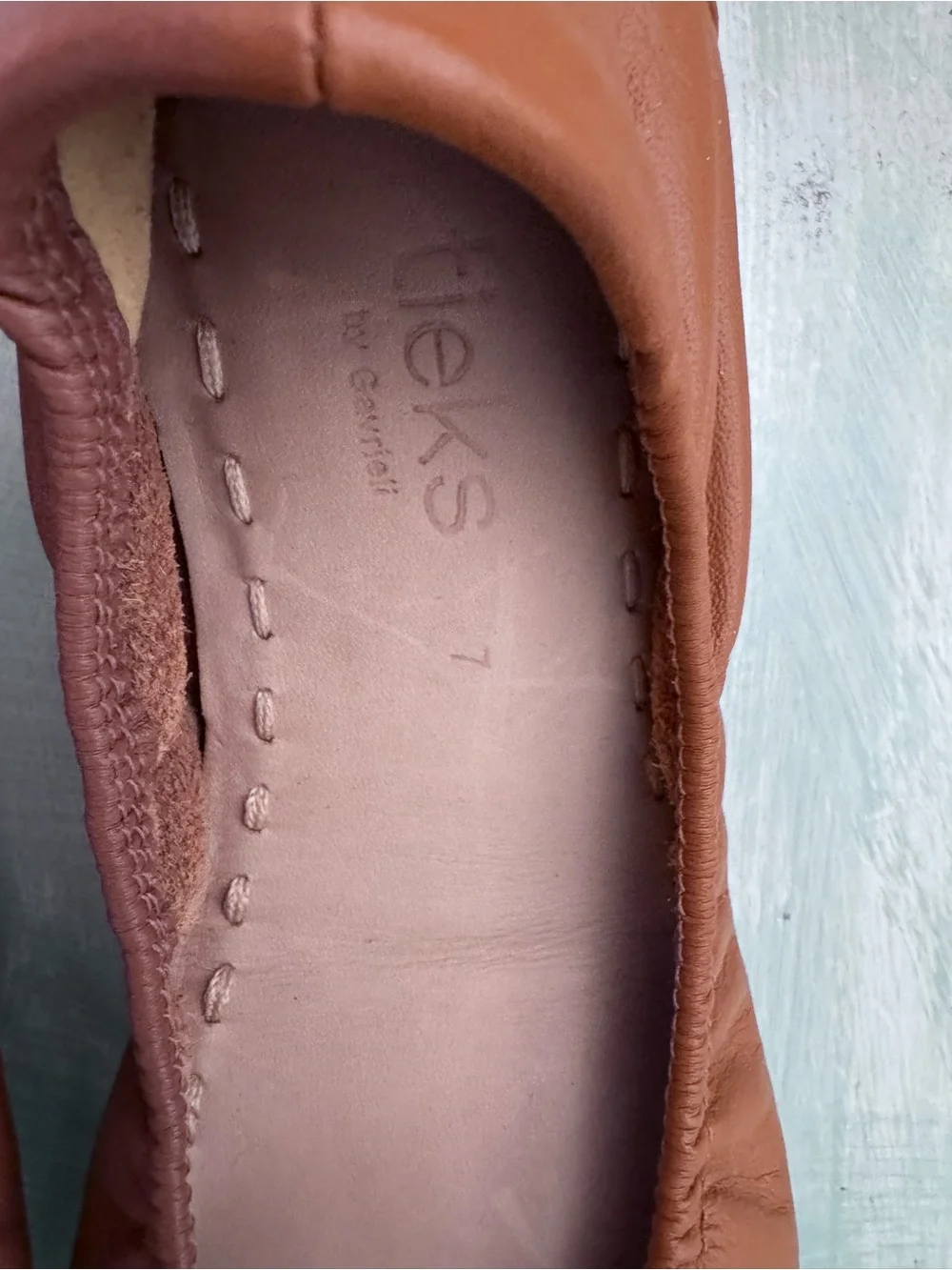 Tieks Ballet Leather Flats with Turquoise sole- Worn 3 times